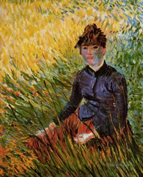 ヴィンセント・ヴァン・ゴッホ Painting - 草に座る女 フィンセント・ファン・ゴッホ